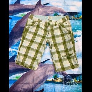 Roxy cream and Olive Green Capris, Used